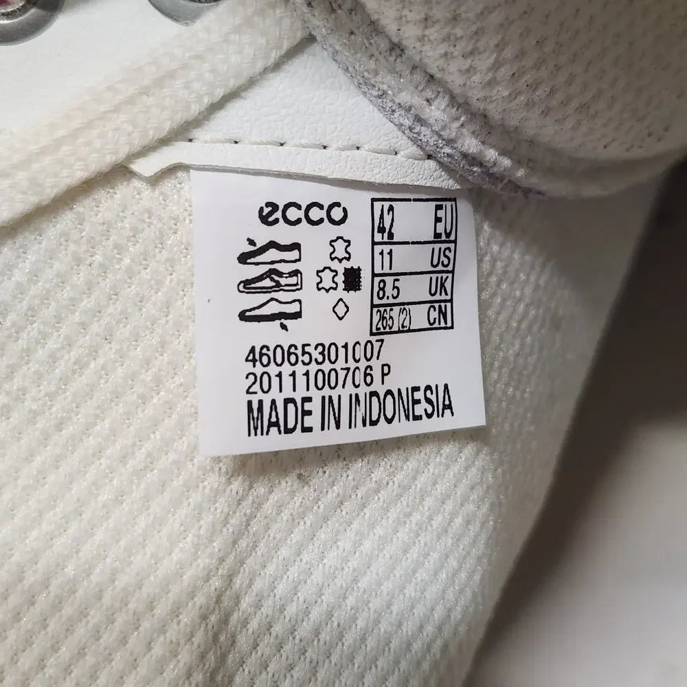 Ecco Leather Soft 7 Runner High-Top Trainers Sneakers White Women's Size 11 NWOT